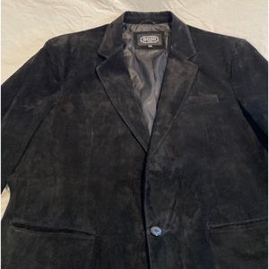 Mens black suede blazer XXL